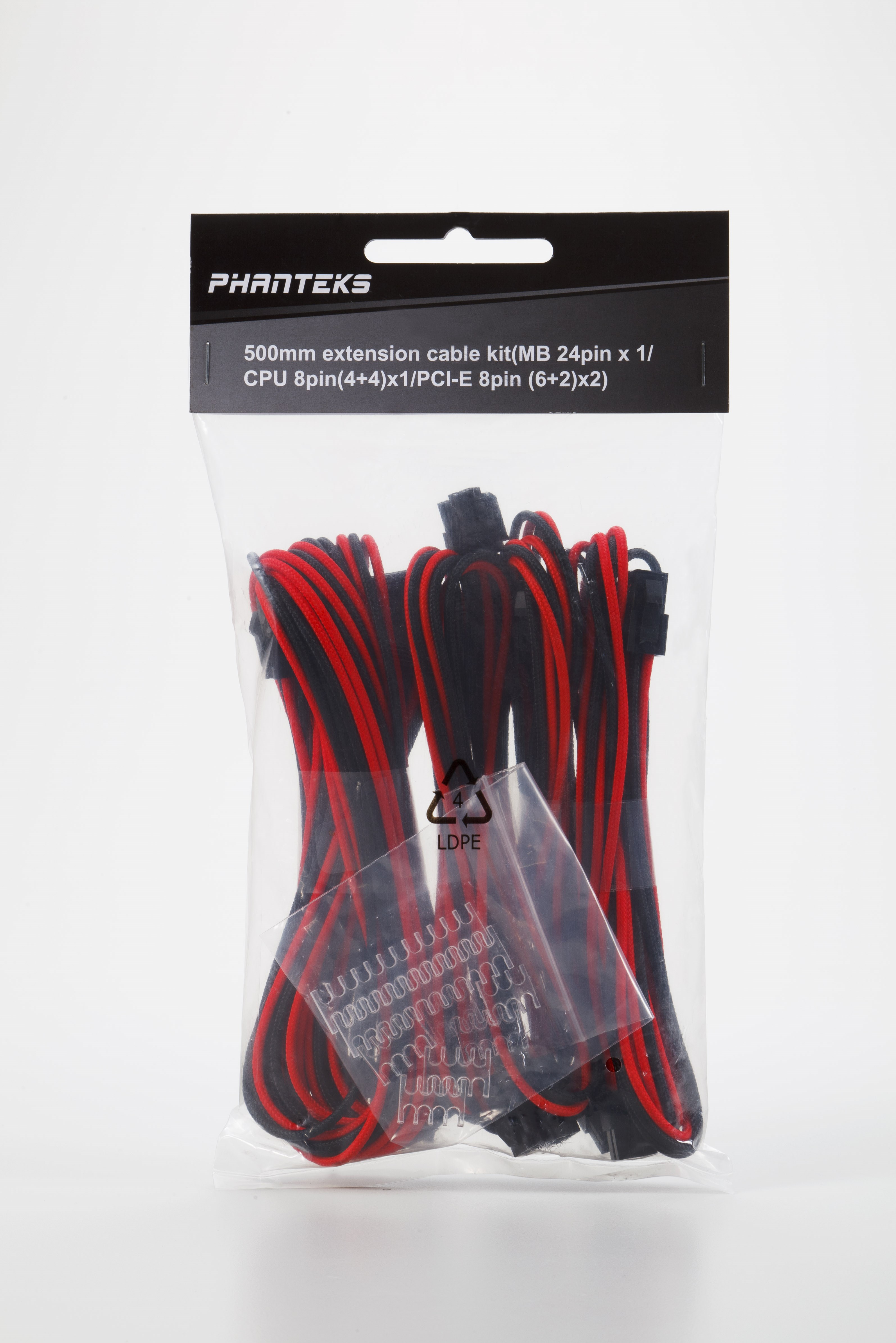 PHANTEKS EXTENSION CABLE PS COMBO BLACK/RED