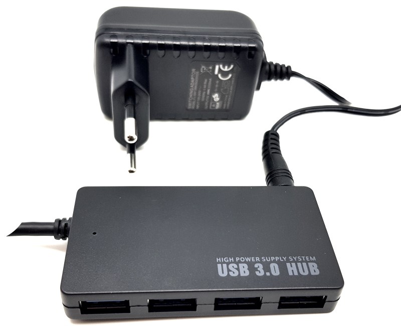 HUB USB3.0 4PORT + POWER SUPPLY Gold Touch