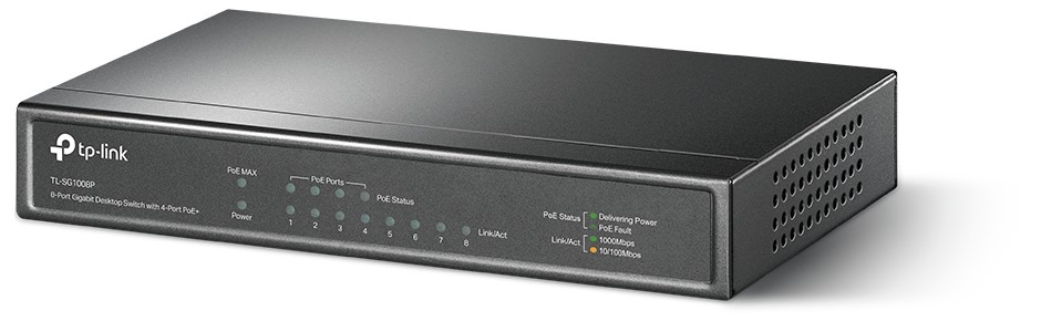 SWITCH 8-PORT GIGA WITH 4PORT POE 64W TP-LINK