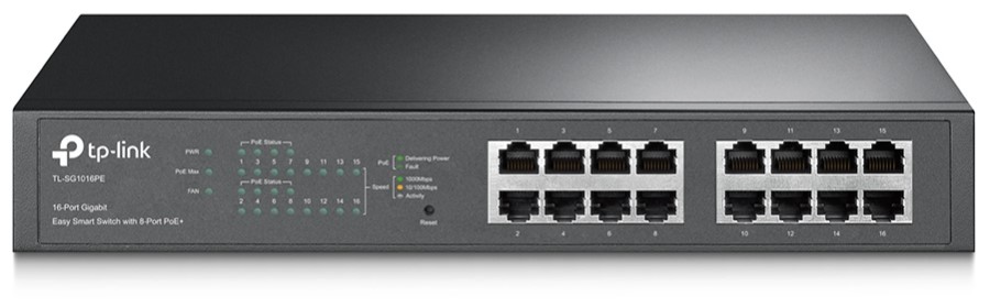 SWITCH 16 PORT GIGA WITH 8PORT POE 150W TP LINK