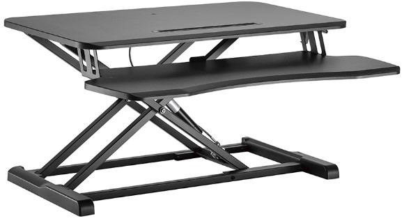 Hydraulic work station for sitting/standing position