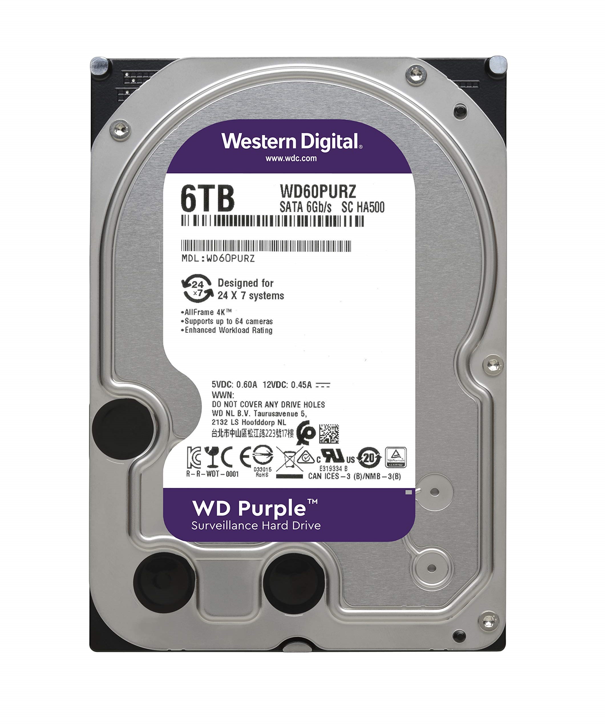 WD PURPLE  6TB 256MB SATA III 6TB 63PURZ
