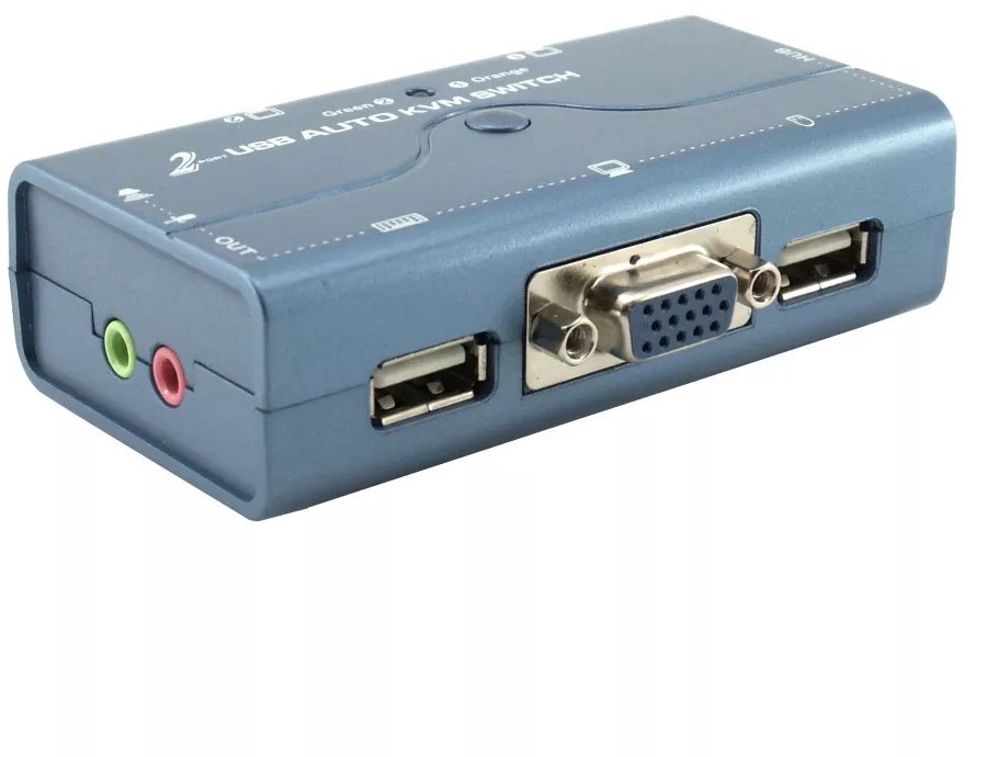 KVM SWITCH 2 PORT USB / VGA GOLD TOUCH