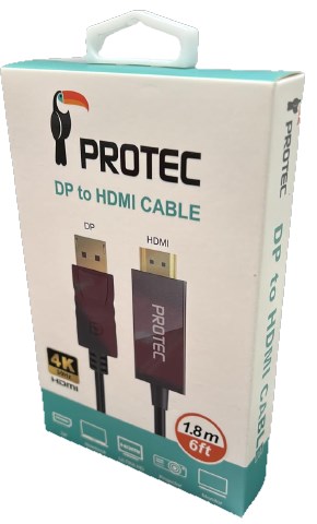 DISPLAY PORT TO HDMI CABLE 1.8M PROTEC