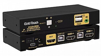 KVM SWITCH 2 ports HDMI 2.0 GOLD TOUCH