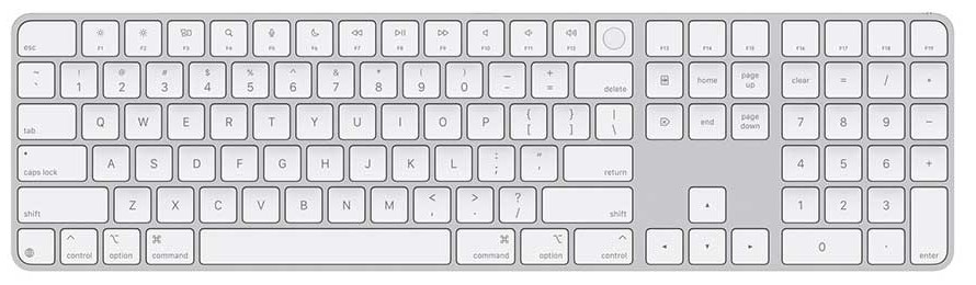 Apple Magic Keyboard with Touch ID and Numeric Keypad Hebrew - White