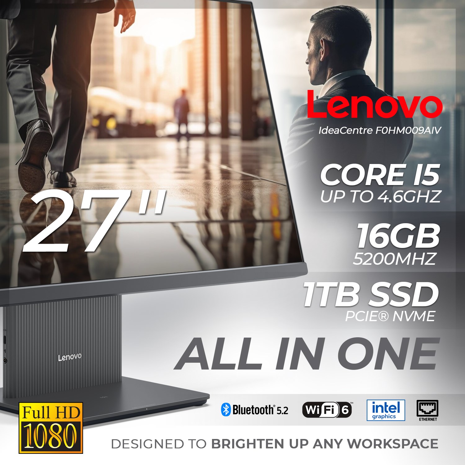 Lenovo AIO 27" TOUCH/I5-13420H/1TB/16GB/3YR/FD