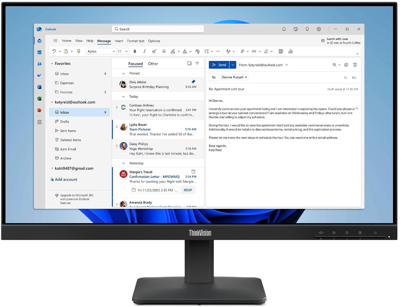 Lenovo 24" S24-4E IPS 100 Htz HDMI VGA