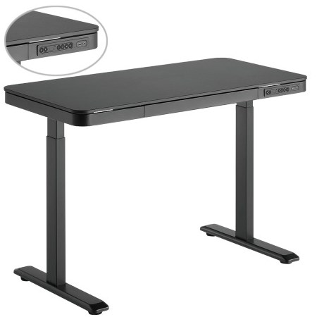 Black 120x60 Smart Adjustable LUMI Electric Table