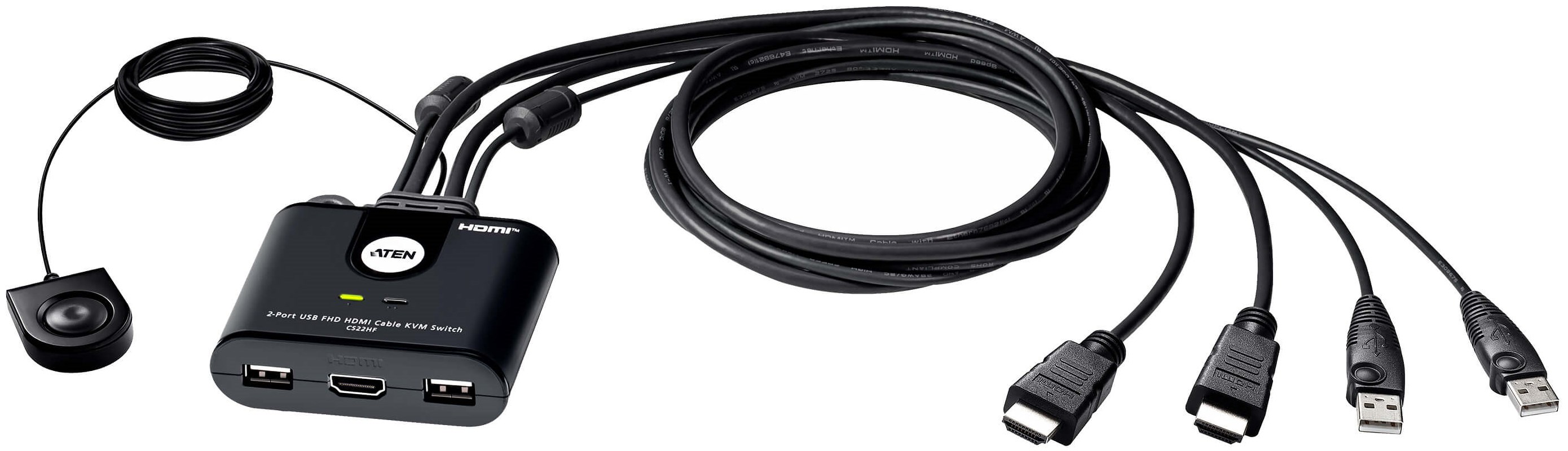 KVM SWITCH 2-Port USB FHD HDMI Cable ATEN