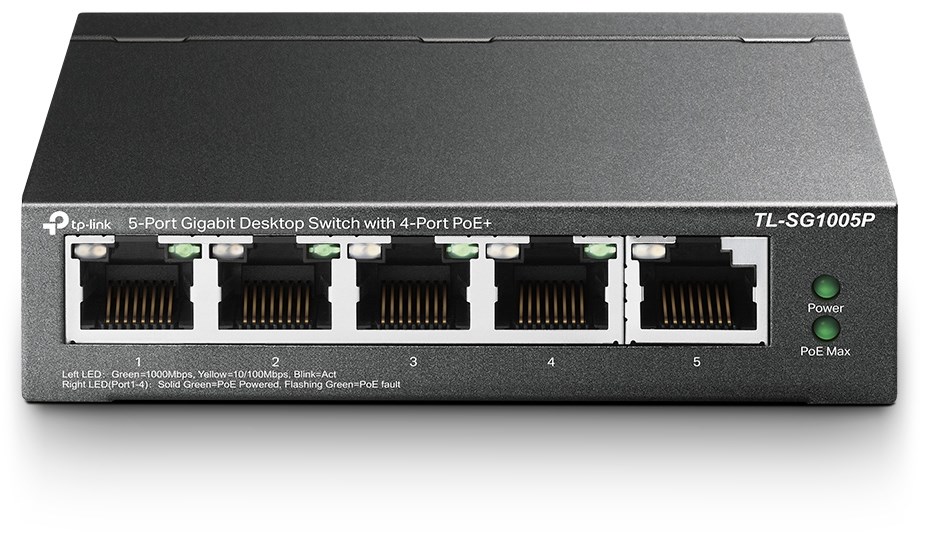 SWITCH 5-PORT GIGA WITH 4PORT POE+ 58W TP-LINK