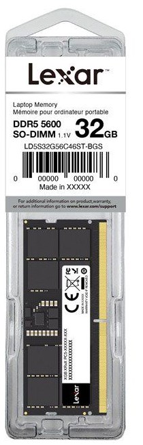 32GB SODIMM DDR5 5600Mhz Lexar Blister Pac